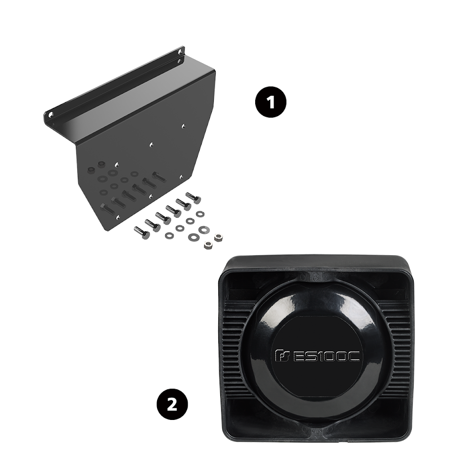 (2) ES100C + (1) ESB2-CHGR15 | Federal Signal Police Car Configurator