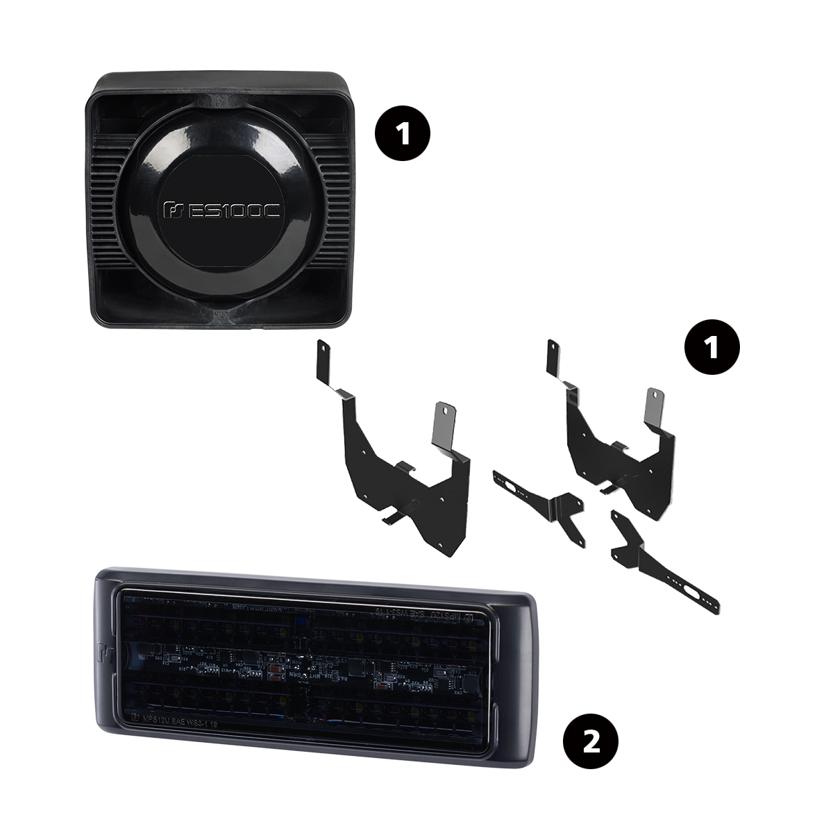 (1) ES100C + (1) ESBL2-TAH21ND + (2) MPS123U-RBW-SMK | Federal Signal ...